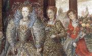 unknow artist Queen Elizabeth i leads in Peace and Plenty from a Garden oil painting on canvas